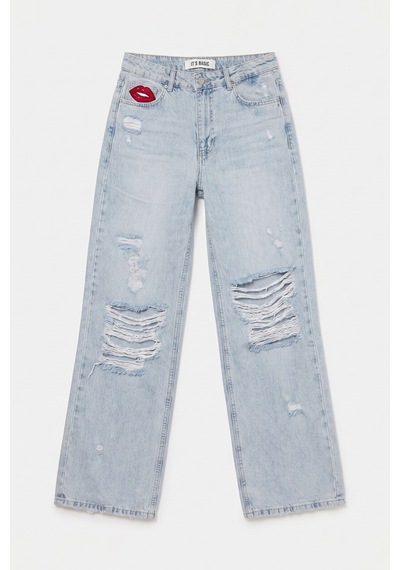 Kadın Ice T-12s6-3 Straight Fit Özel Tasarım Denim Jean Ice Kot