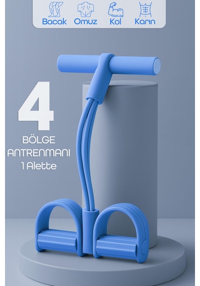 Body Trimmer Mekik Kürek Çekme Bel İnceltme Aleti Evde Spor Lastikli Egzersiz Lastiği Mavi