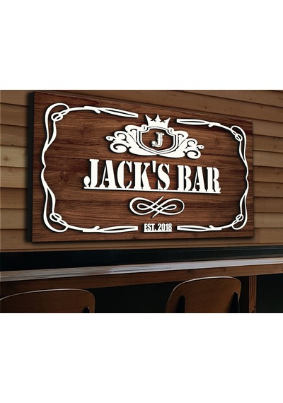 Bk Gift Kişiye Özel Kabartma Tasarım Ahşap Bar Tabelası, Home Bar Tabela, Rustik Ev Dekorasyonu, Duvar Dekoru-19 61 X 30,5 Cm Bitmeyen130899 2419 Bk Gift