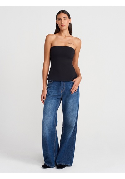 Dilvin 31860 Straplez Top-siyah Siyah