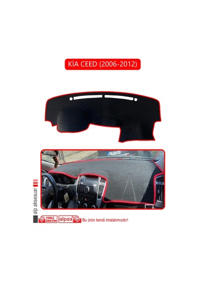 Kia Ceed 2006-2012torpido Koruma Halısı Kırmızı Kenar