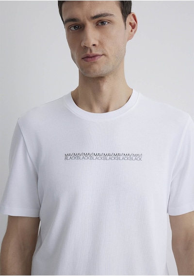 Mavi Beyaz Erkek T-shirt M0612647-620 Beyaz