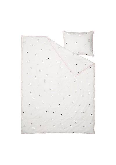 Ikea Vankrets Tek Kişilik Nevresim Takımı 150 X 200 Cm Beyaz - Siyah - Pembe Çok Renkli