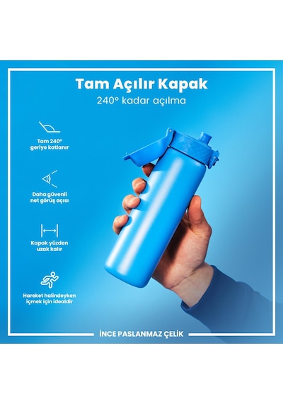 Ion8 - Paslanmaz Çelik İnce Suluk - Mavi - 600 Ml - Sızdırmaz