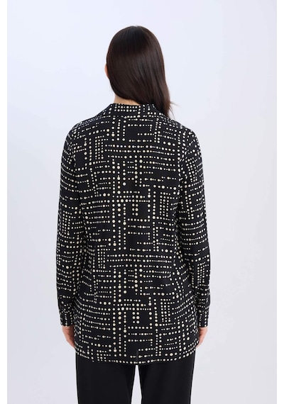 DeFacto Loose Fit Desenli Uzun Kollu Gömlek Tunik T0609AZ25SPBK81
