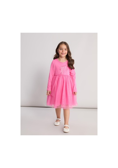 LC Waikiki Alıta Cıty Farkıyla Lcw Kids Pembe Penye Baskılı Kız Çocuk Elbise Pembe - 928406420 Pembe