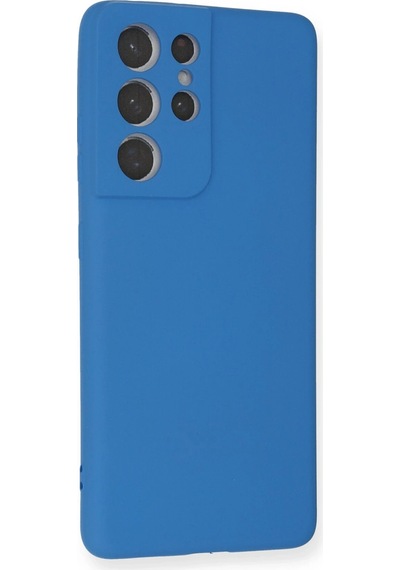 Newface Samsung Galaxy Uyumlu S21 Ultra Kılıf Nano İçi Kadife Silikon Glblseme - 64 - Mavi