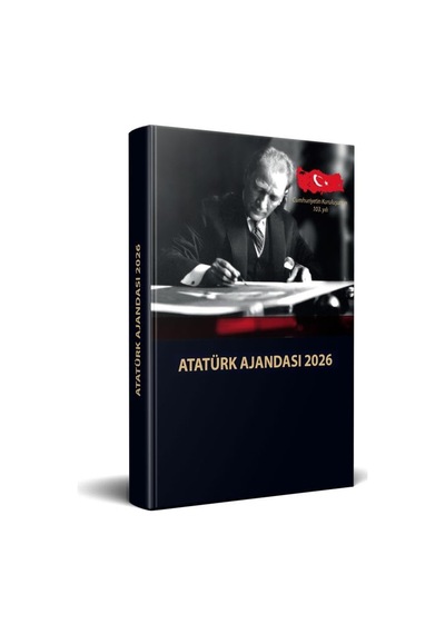 2026 Atatu Rk Ciltli Ajanda Ve Müzikli Ve Kristal Portre Açık Gri