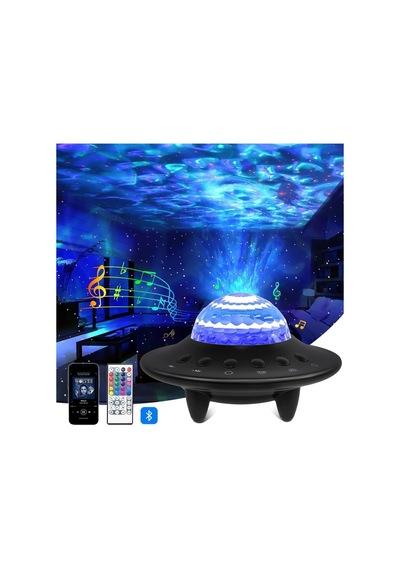 Techtic Ufo 3in1 Starry Galaxy Yıldız Gece Lambası Hoparlör Siyah