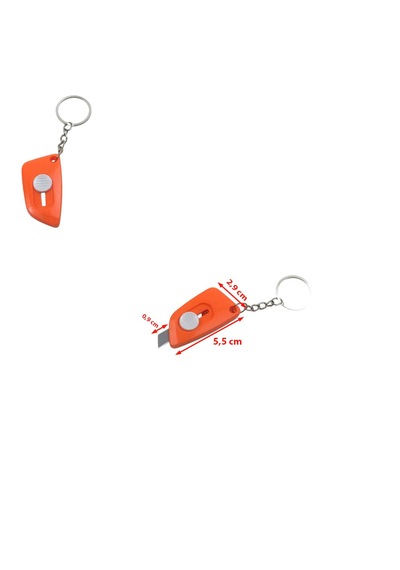 Turuncu Minik Maket Bıçağı Anahtarlık 1 Adet Ebat: 5,5 Cm X 2,9 Cm, Bıçak Boyut: 0,9 Cm X 0,9 Cm