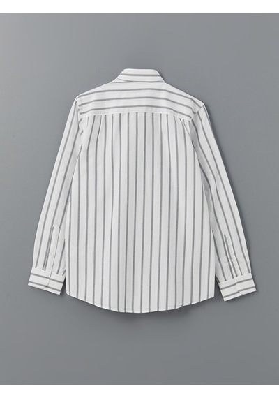 Lcwaıkıkı Classic Beyaz Regular Fit Uzun Kollu Çizgili Erkek Gömlek