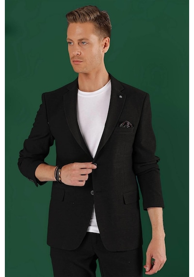 Efor C 640 Slim Fit Siyah Spor Ceket Siyah