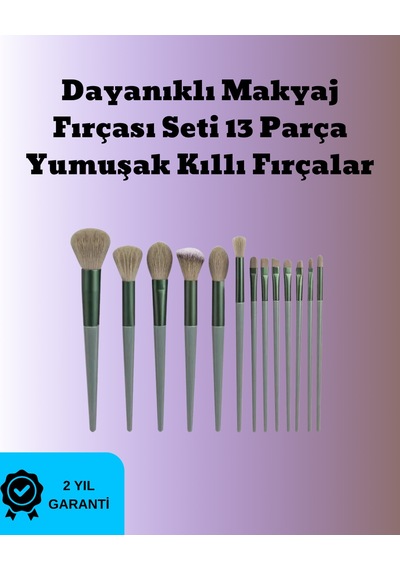 Techmrt Toz Ve Krem Ürünler İçin Güçlü Tutucu Yumuşak Kıllı Makyaj Fırça Takımı 13 Parça