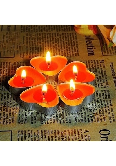 100 Adet Tea Light Kalpli Mum Kırmızı Mum Kırmızı Tealight Mum Sevgililer Gününe Özel Dekor Mum Kirmızı