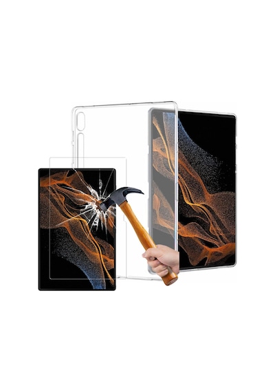 Samsung Galaxy Tab S7 Fe Sm-t737 / T736 / T733 / T730 12.4 Inç Silikon Kılıf + Nano Ekran Koruyucu