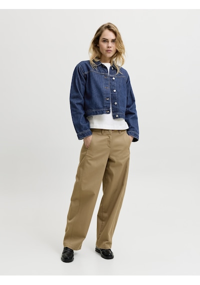 Jack & Jones Kadin Gömlek Yaka Denim Ceket - Norma - 12300675 Blue Denim