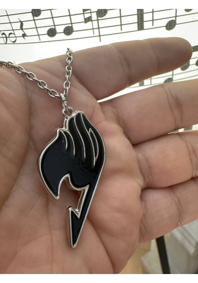 Fairy Tail Siyah Sembol Kolye 60 Cm Zincirli Anime Temalı Unisex Gotik Takı Çok renkli