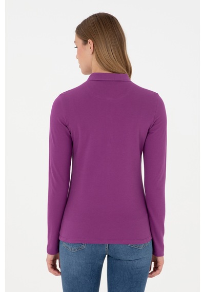 U.S. Polo Assn. Kadın Menekşe Basic Polo Yaka Sweatshirt 50297906-VR037