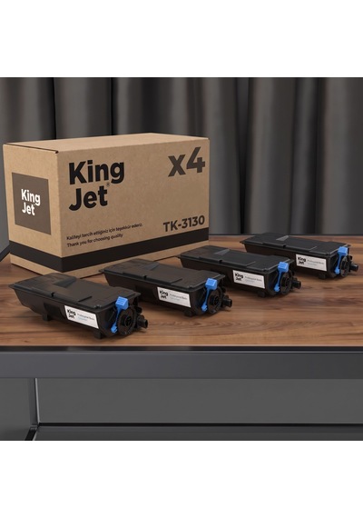 Kingjet Kyocera Uyumlu Tk-3130 Standart Kapasiteli 4'lü Paket Çipli Uyumlu  Toner Ecosys Fs-4200dn