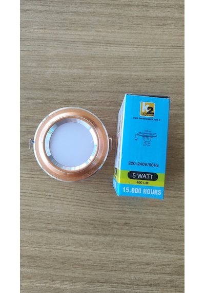 K2 Led Kls-922 5w Sıva Altı Gömme Led Spot - Bakır Çerçeve Beyaz Işık 6.7 Cm Delik / 9.8 Cm Dış Çap