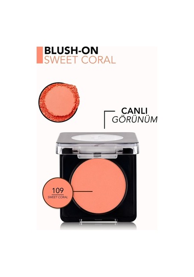 Flormar Mat Bitişli Kompakt Allık - Blush-On -109 Sweet Coral - 8682536051798