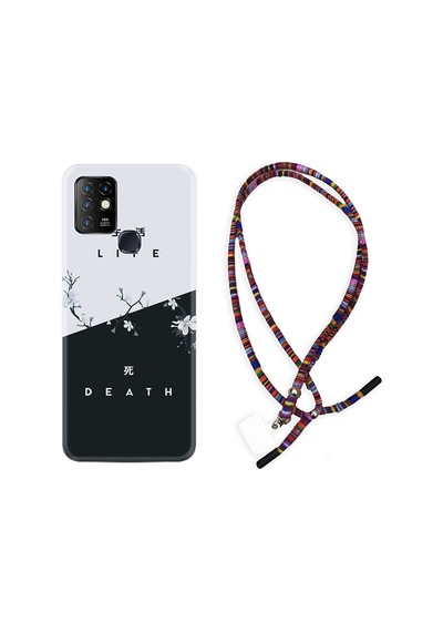 Infinix Hot 10 Kılıf Rasta Boyun Askılı Life And Death 1339