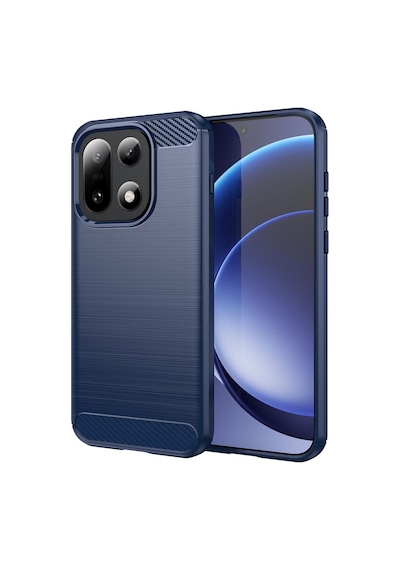 Caseonn Oneplus 15 Kılıf Karbon Fiber Desenli Koruyucu Arka Kapak Lacivert