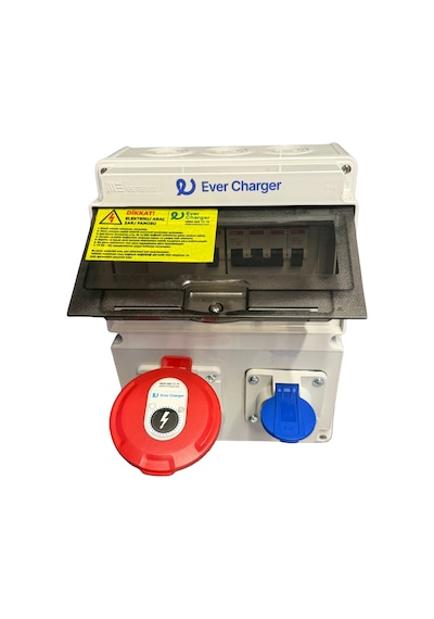 Ever Charger Trifaz Elektrikli Araç KombiBox – Plastik, Kaçak Akım Röleli ve Sigortalı