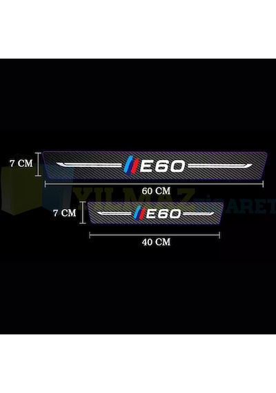 Bmw M E60 Logo Karbon Kapı Eşiği Etiket Oto Sticker 4 Parça
