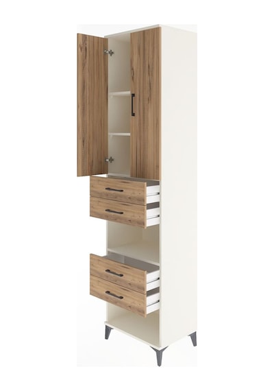 Hyperion Dolap 4 Raflı 4 Çekmeceli 2 Kapaklı 60x44x243 Aytaşı-çam Aytası