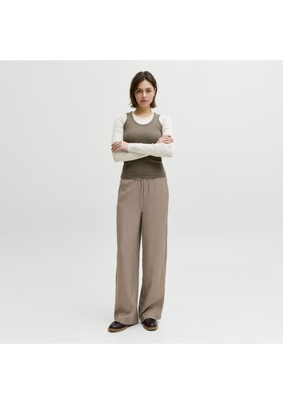 Jack & Jones Kadin Beli Lastikli Baglama Detayli Pantolon - Sigrid - 12289009 Feather Gray