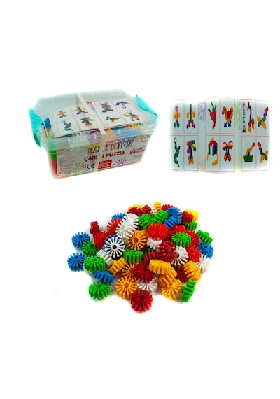Çocuklar İçin Çarklı Puzzle Seti - El Becerisi Ve Hayal Gücü Geliştirici 60 Parça