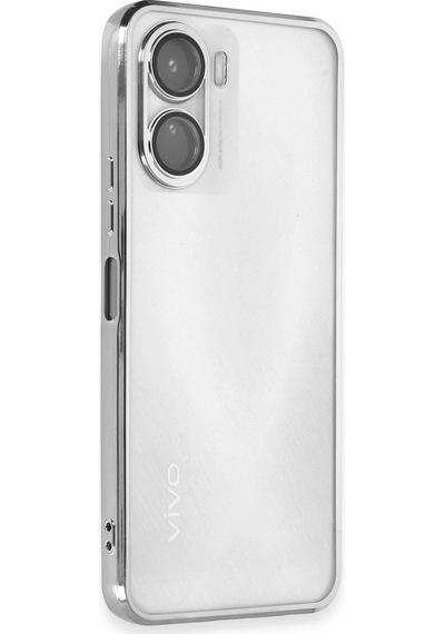 Gld-spt- Newface Vivo Y16 Kılıf Razer Lensli Silikon - Gümüş