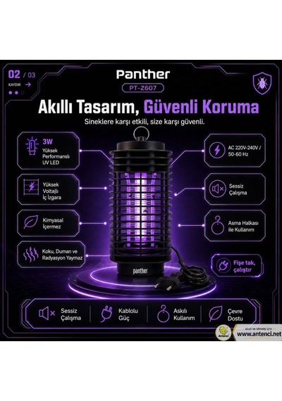 Panther Pt-z607 Profesyonel Uv Led Sinek Kovucu