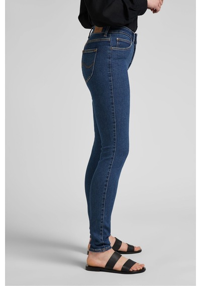 Lee Foreverfit Skinny Fit Dar Kesim Yüksek Bel Çok Dar Paça Lacivert Kadın Esnek Jean Denim Kot Pantolon L32SOVWD Lacivert