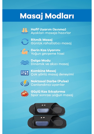 Eldi Medikal Ems Ayak Masaj Terliği - 7 Mod 15 Kademe - Rahatlatıcı Masaj Aleti