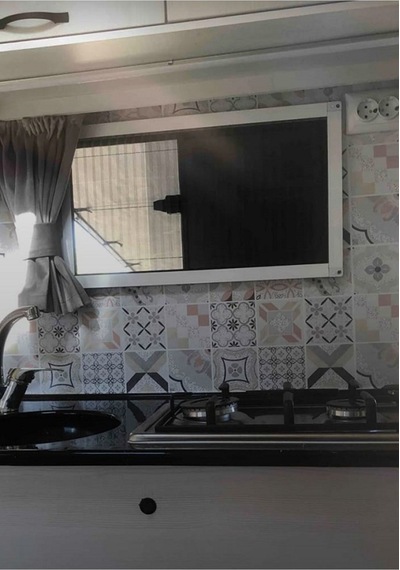 Mutfak Tezgah Arası Kendinden Yapışkanlı Folyo Kaplama Taş Desen 60cm X100cm