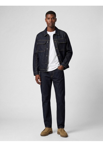 Koton Uzun Kollu Cepli Düğmeli Oversize Jean Gömlek Ceket Koyu İndigo 6sam50060nd