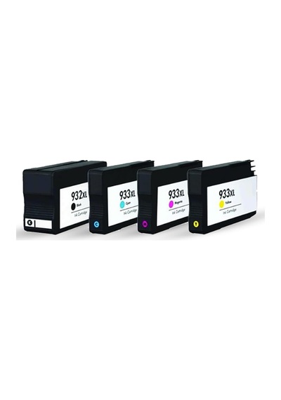 Hp Uyumlu Muadil Kartuşlar, 1 Takim 4 Adet Bk Hp 932xl/933xl Uyumlu Kartuşlar - Hp 6700/6100/ 7510/7110/ 7610/7612 Uyumlu