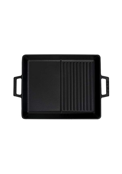 Metal Döküm Izgara Tava, 26x32 Cm Boyutunda Ve Siyah Renk 14 Cm