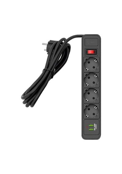 Akım Korumalı 2 Usb Li 3 Lü Priz Açma Kapama Anahtarlı 2 Metre Ka