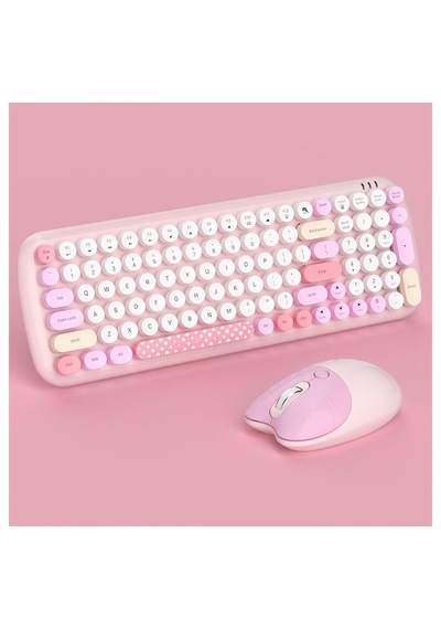 Geezer Candy Plus Kablosuz Klavye Mouse Seti 2.4g Yuvarlak Tuşlu 100 Tuş Renkli Set Optik