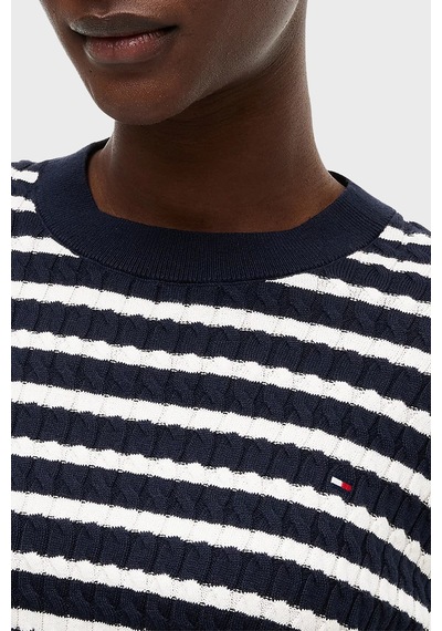 Tommy Hilfiger % 100 Pamuk Regular Fit Bisiklet Yaka Örgü Kazak Kadın Kazak Ww0ww44993 0x7 Mavi-bej Tommy Hilfiger % 100 Pamuk Regular Fit Bisiklet Yaka Örgü Kazak Kadın Kazak Ww0ww44993 0x7 Mavi-bej