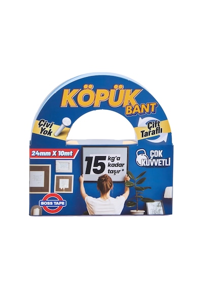 Boss Tape 3005 Çift Taraflı Köpük Bant 24mmx10m Çok Kuvvetli 15kg