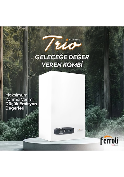 Ferroli Bluehelix Trio 28C 28 Kw 24.000 Kcal/h Tam Yoğuşmalı Kombi