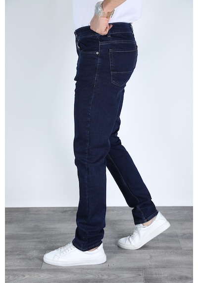 Myrab Denim Erkek Lacivert Regular Fit Rahat Kesim Denim Kot Pantolon - Esnek Likralı Jeans