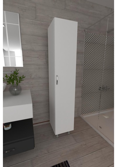 Mimoza 5 Raflı Çok Amaçlıkiler Dolabı Banyo Dolabı Beyaz Raflı