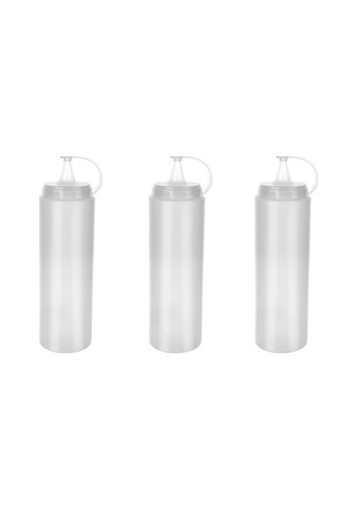 3 Adet 700 ML Sosluk Yağlık Ketçap Mayonez Hardal Sos Yağ Şişesi