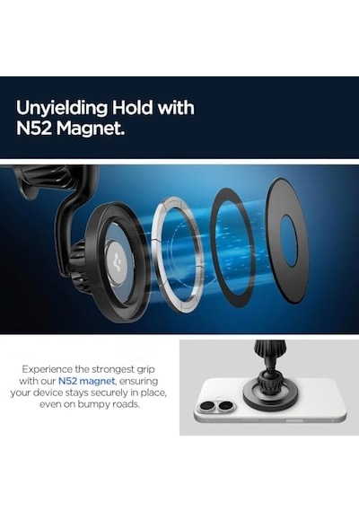 Magsafe Araç İçi Telefon Tutucu 2in1 Air Vent & Dashboard Ön Konsol Ve Havalandırma Izgara İle Uyumlu Uzun Versiyon & Magfit İle Uyumlu + Dahili Metal Halka Mtf13-1 Gray - Acp08321