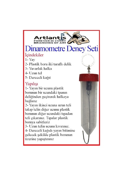 Dinamometre Deney Yapım Seti 1 Adet Deney Proje Tasarım Şırıngalı Basit Dinomometre Modeli Deney Malzemesi Okul Sınıf